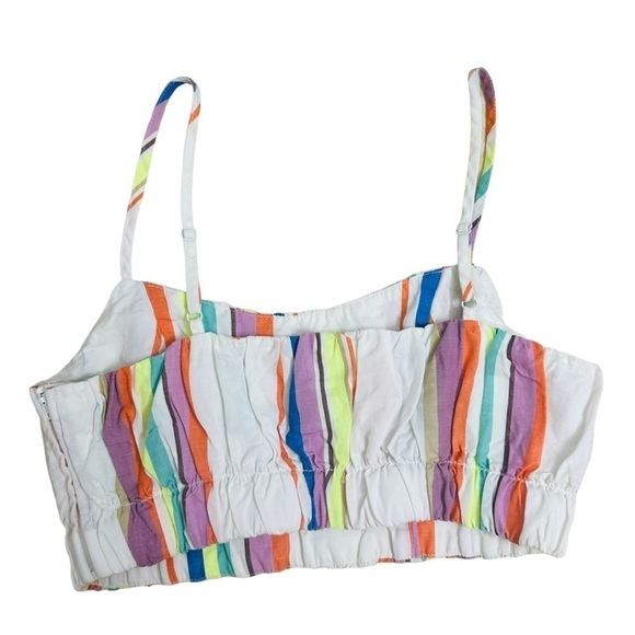 Lemlem x H&M Top Cropped Linen Striped Beach Casual Tank Colorful Extra Small - Picture 4 of 6